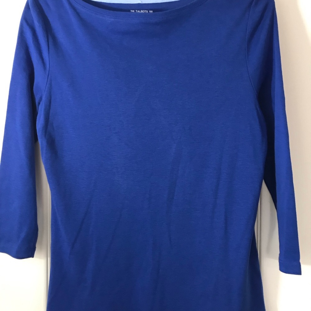 Talbots S Petite blue knit top